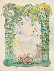 A summer's stroll through the arbour by Konstantin Andreevic Somov