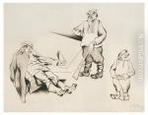 Drawing Of Three Drunkencossacks. - view 1