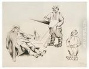 Drawing Of Three Drunkencossacks.