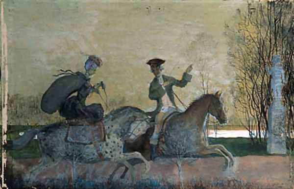Evening Promenade on horseback - view 1