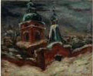 Vue D'une Eglise Orthodoxe Pres De Moscou by Issachar ber Ryback
