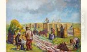 Village En Construction by Issachar ber Ryback