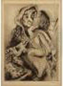 Femme A La Chevre by Issachar ber Ryback