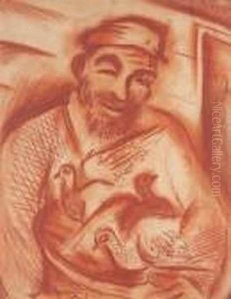 Hassid Holding Pigeons - view 1