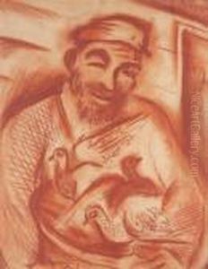 Hassid Holding Pigeons Hassid Holding Pigeons