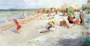 A Busy Beach in Summer