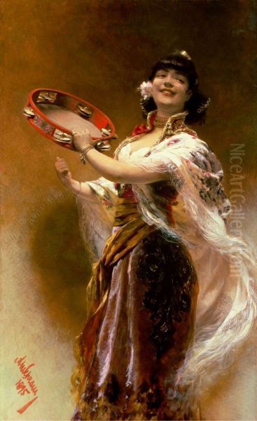 Gypsy Girl with a Tambourine - view 1