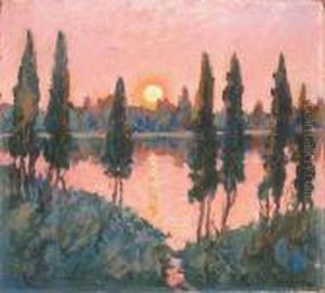 Lago Maggiore O Zachodzie by Bronislawa Rychter-Janowska