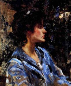 Young Woman In Blue -- Miss H. Strom by James Jebusa Shannon