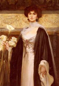 White Lilies (or A Portrait Of Baroness Alfred De Meyer) by James Jebusa Shannon
