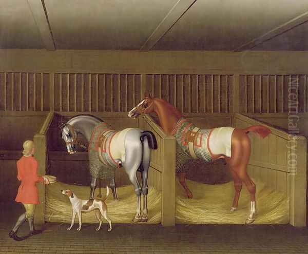 The Stables and Two Famous Running Horses belonging to His Grace, the Duke of Bolton, 1747 - view 1