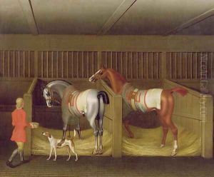 The Stables and Two Famous Running Horses belonging to His Grace, the Duke of Bolton, 1747 by James Seymour