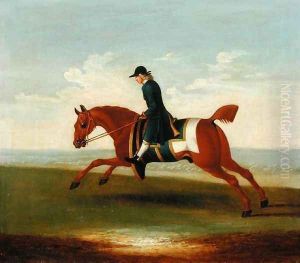 Chestnut Racehorse Exercised by a Trainer in a Blue Coat by James Seymour