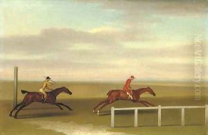 Two race horses in a match