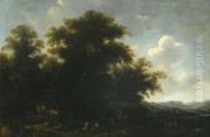 A Bosky Landscape With Woodsmen by Herman Saftleven