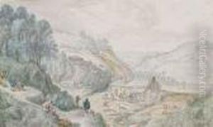 Deux Paysages Vallonnes Animes De Personnages by Herman Saftleven