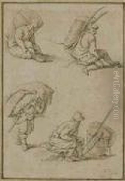 Studies Of Figures, After Teniers - view 1