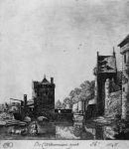 Das Weisfrauentor In Utrecht ("de Wittevrouwen-poort) by Herman Saftleven