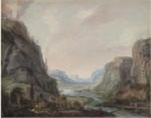 A Rhenish River Landscape With The Transfiguration