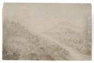 A River Landscape With Travelers And Boats by Herman Saftleven