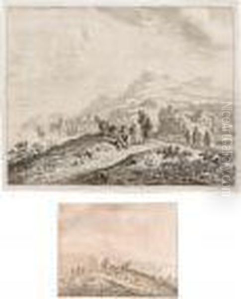 Fantasy Rhine Landscape With Figures In The Foreground - view 1