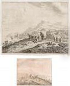 Fantasy Rhine Landscape With Figures In The Foreground