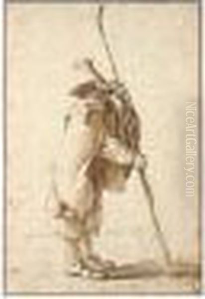 A Young Herdsman Leaning On His 'houlette'. - view 1