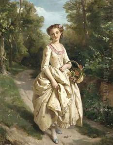 An Afternoon Stroll by Henri Guillaume Schlesinger