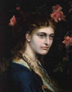 Portrait of a girl in a blue cloak
