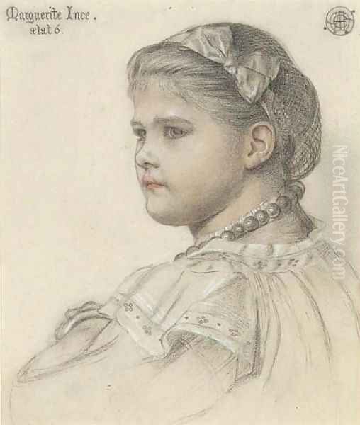 Portrait of Marguerite Ince, aged six, half-length - view 1