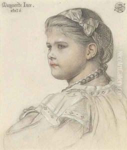 Portrait of Marguerite Ince, aged six, half-length by Emma Sandys