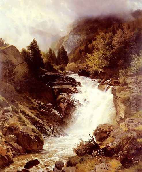 A Waterfall In The Bavarian Alps - view 1