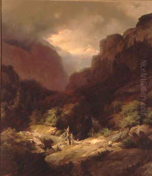 An Alpine Landscape in a Storm - view 1