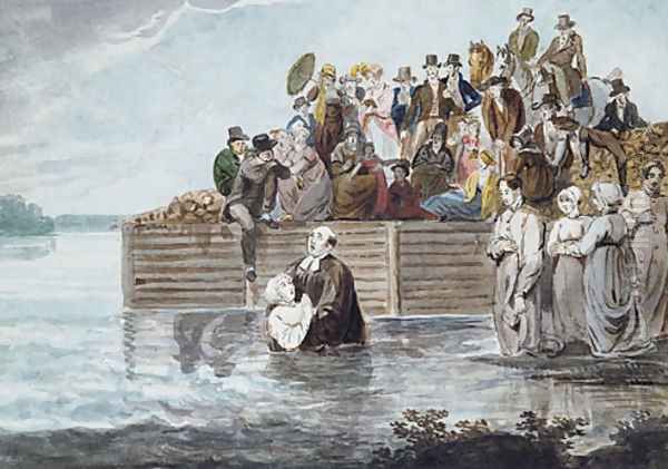 A Philadelphia Anabaptist Immersion during a Storm - view 1