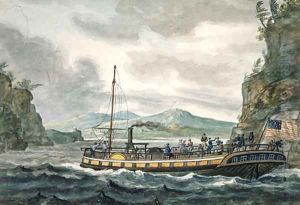 Steamboat Travel on the Hudson River I by Pavel Petrovich Svinin