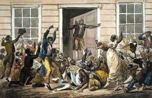 Black Methodists Holding a Prayer Meeting by Pavel Petrovich Svinin