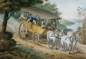 Travel by Stagecoach Near Trenton, New Jersey