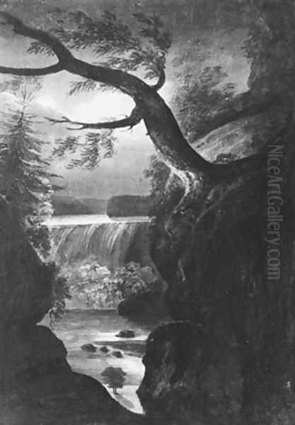 Niagara Falls? Canadian Side by Moonlight - view 1