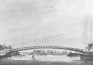 The Upper Bridge over the Schuylkill, Philadelphia--Lemon Hill in the Background