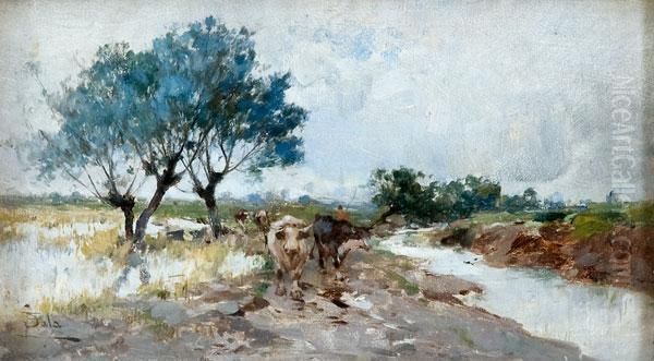 Paesaggio Con Stagno, Rivo E Armenti - view 1