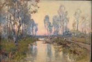 River Scene With Cattle