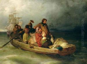 Emigrant passengers on board, 1851 by Felix Schlesinger