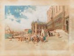 Veduta Di Piazza San Marco Dal Ponte Della Paglia by Paolo Sala