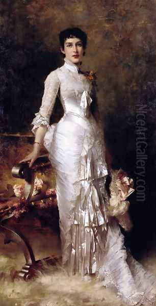 Young Beauty In A White Dress - view 1