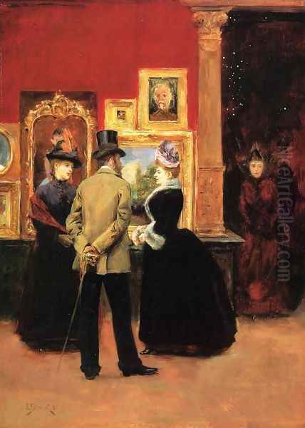 Count Ludovic Leic and Ladies Viewing an Exhibition - view 1