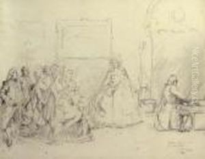 The First Recital, A Sketch by Juan Pablo Salinas Y Teruel