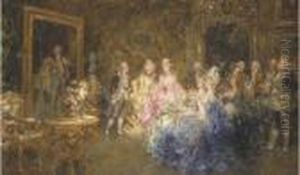 The Presentation Of The Portrait by Juan Pablo Salinas Y Teruel