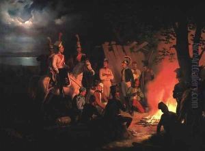 Polish Uhlans' Bivouac near Wagram by January Suchodolski