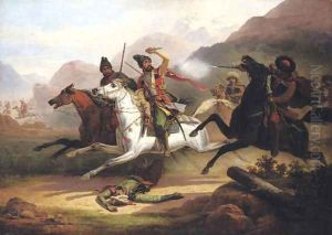 Caucasian battle by January Suchodolski