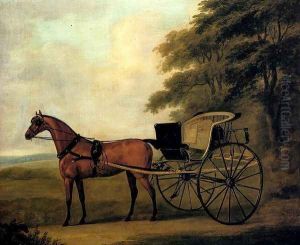 A Horse And Carriage In A Landscape by John Nost Sartorius